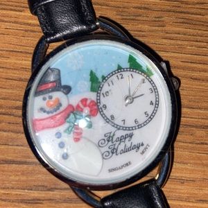 Happy Holidays snowman watch